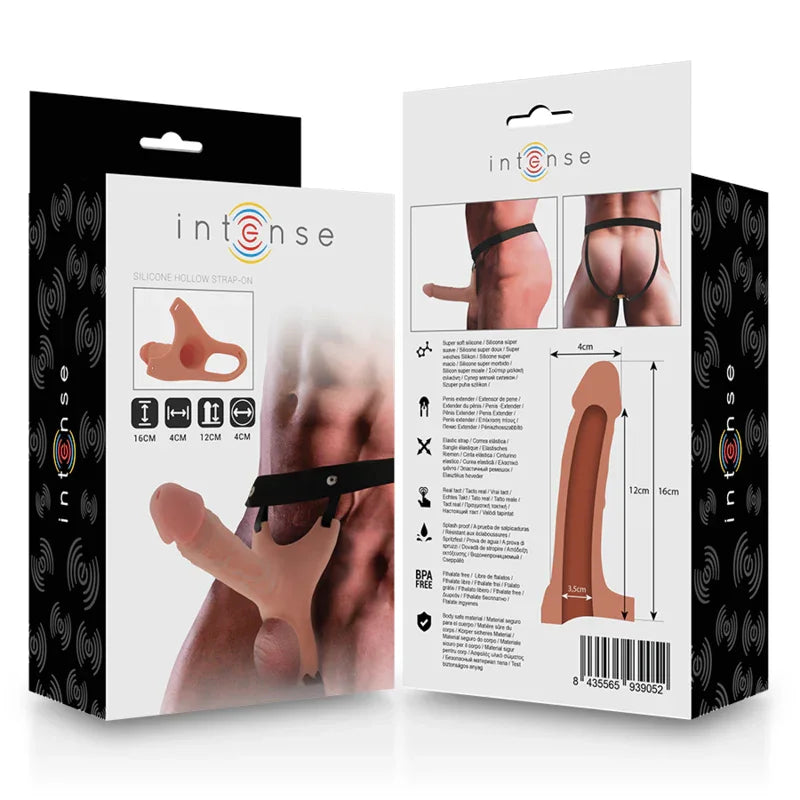 INTENSE - ARNÉS HUECO CON DILDO SILICONA 16 X 3.5 CM - Nuvica