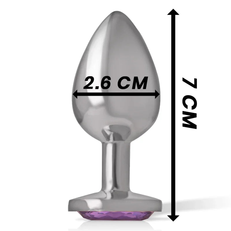INTENSE - PLUG ANAL METAL ALUMINIO CON CRISTAL VIOLETA TALLA S - Nuvica