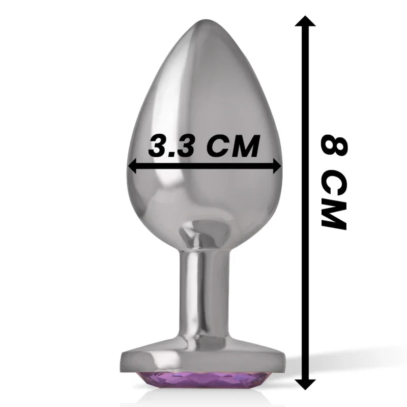 INTENSE - PLUG ANAL METAL ALUMINIO CON CRISTAL VIOLETA TALLA M - Nuvica
