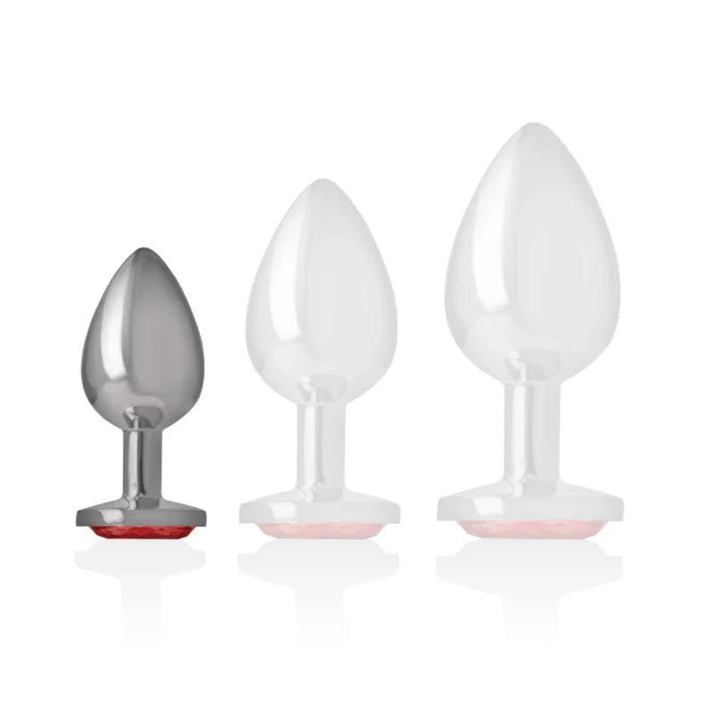 INTENSE - PLUG ANAL METAL ALUMINIO CON CRISTAL ROJO TALLA S - Nuvica
