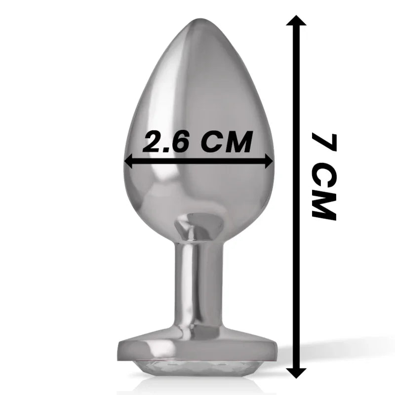 INTENSE - PLUG ANAL METAL ALUMINIO CON CRISTAL PLATA TALLA S - Nuvica