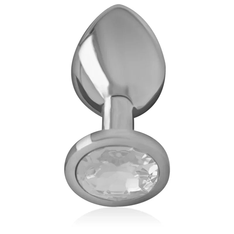 INTENSE - PLUG ANAL METAL ALUMINIO CON CRISTAL PLATA TALLA L - Nuvica