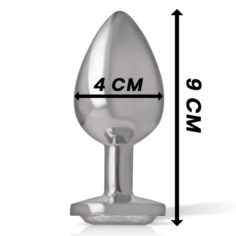 INTENSE - PLUG ANAL METAL ALUMINIO CON CRISTAL PLATA TALLA L - Nuvica