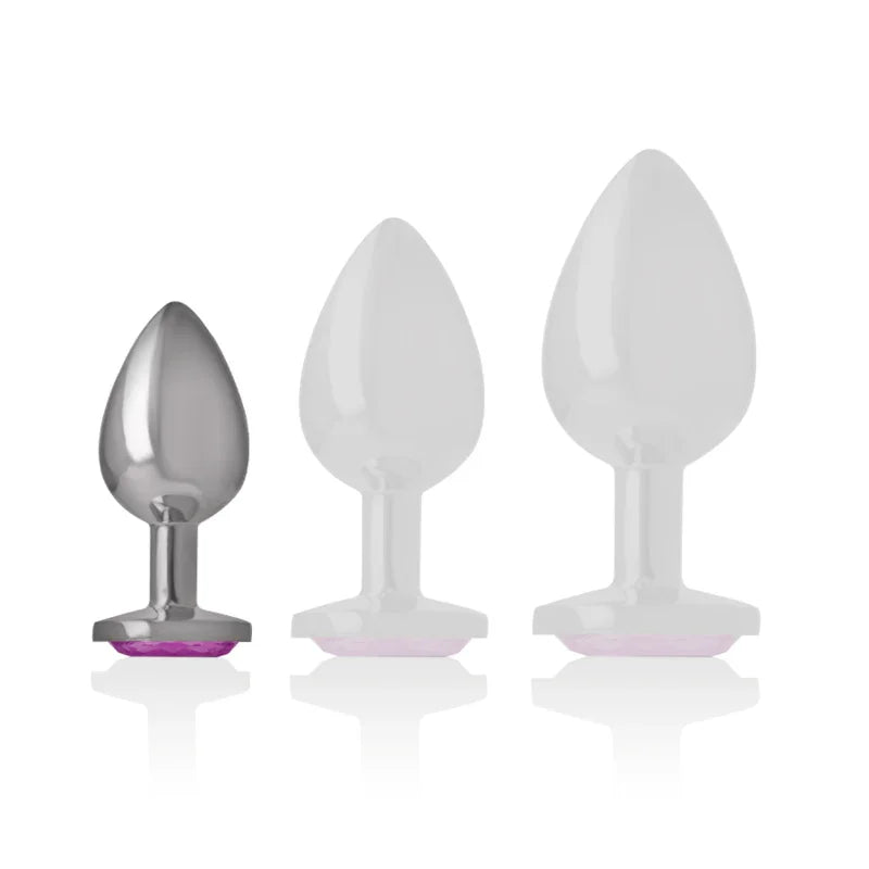 INTENSE - PLUG ANAL METAL ALUMINIO CON CRISTAL ROSA TALLA S - Nuvica
