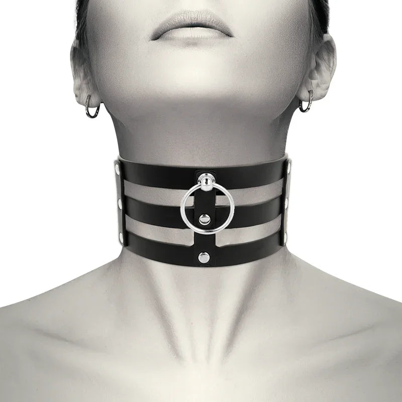 COQUETTE CHIC DESIRE - CHOKER CUERO VEGANO ESTILO FETISH - Nuvica