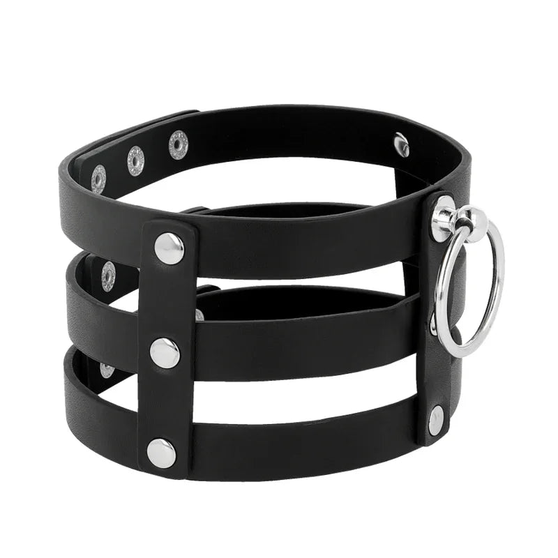COQUETTE CHIC DESIRE - CHOKER CUERO VEGANO ESTILO FETISH - Nuvica