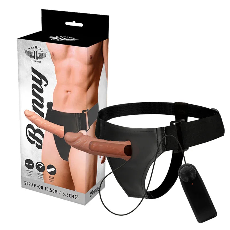 HARNESS ATTRACTION - ARNÉS HUECO BENNY CON VIBRADOR 15 CM -O- 4.5 CM - Nuvica