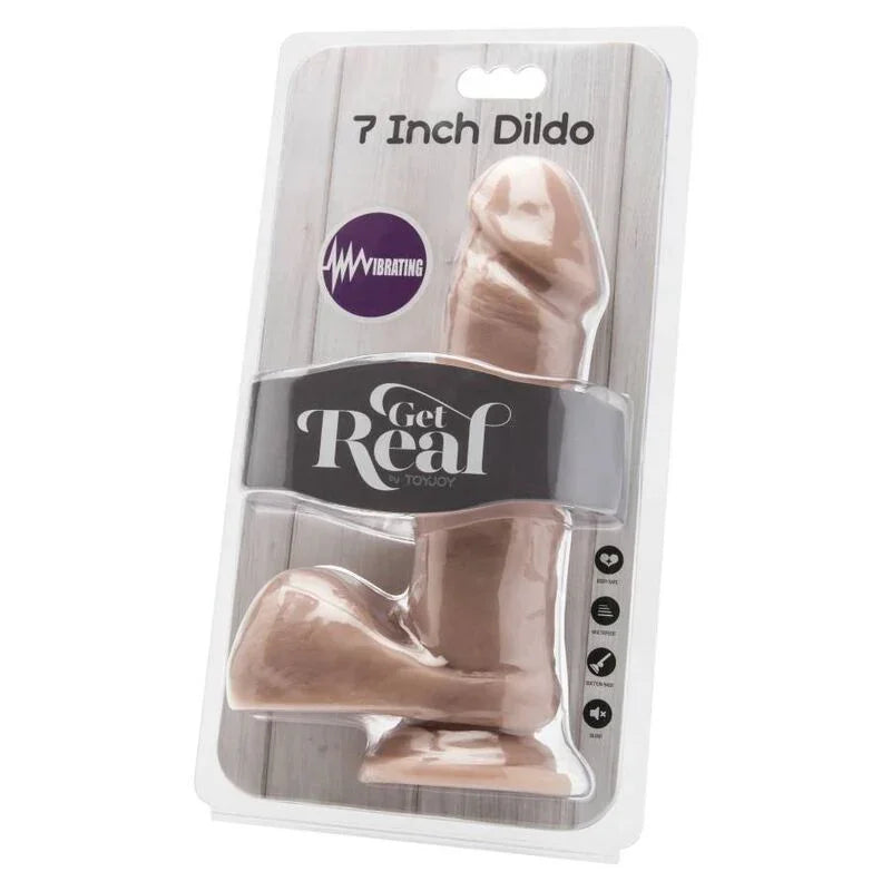 GET REAL - DILDO 18 CM CON TESTÍCULOS VIBRADOR NATURAL - Nuvica