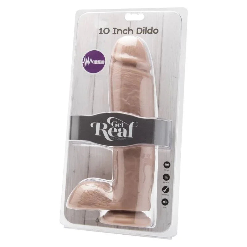 GET REAL - DILDO 25,5 CM CON TESTÍCULOS VIBRADOR NATURAL - Nuvica