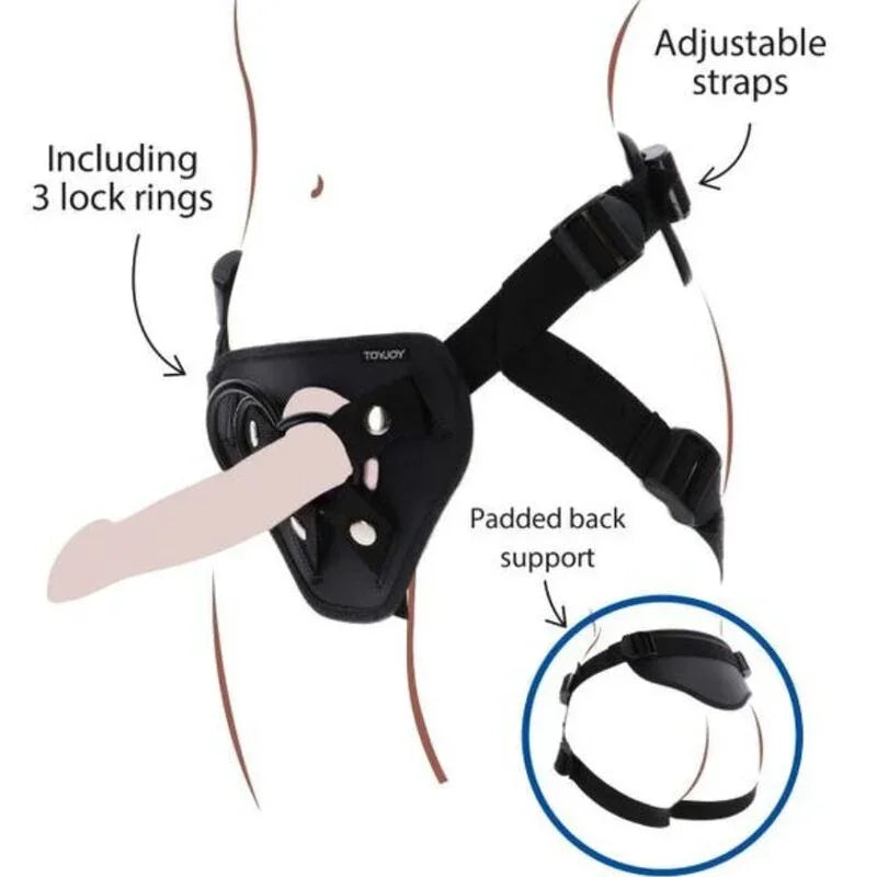 GET REAL - STRAP-ON DELUXE HARNÉS NEGRO - Nuvica