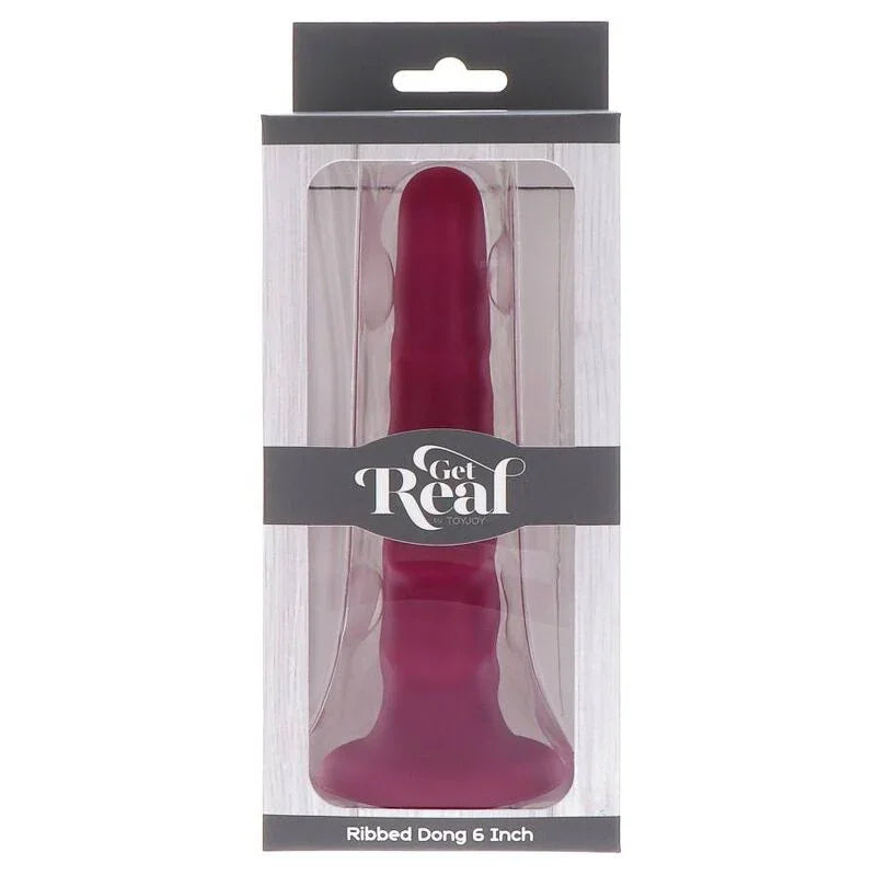 GET REAL - RIBBED DONG 12 CM ROJO - Nuvica