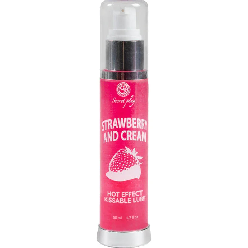 SECRETPLAY - LUBRICANTE 2-1 EFECTO CALOR FRESA&NATA 50 ML - Nuvica