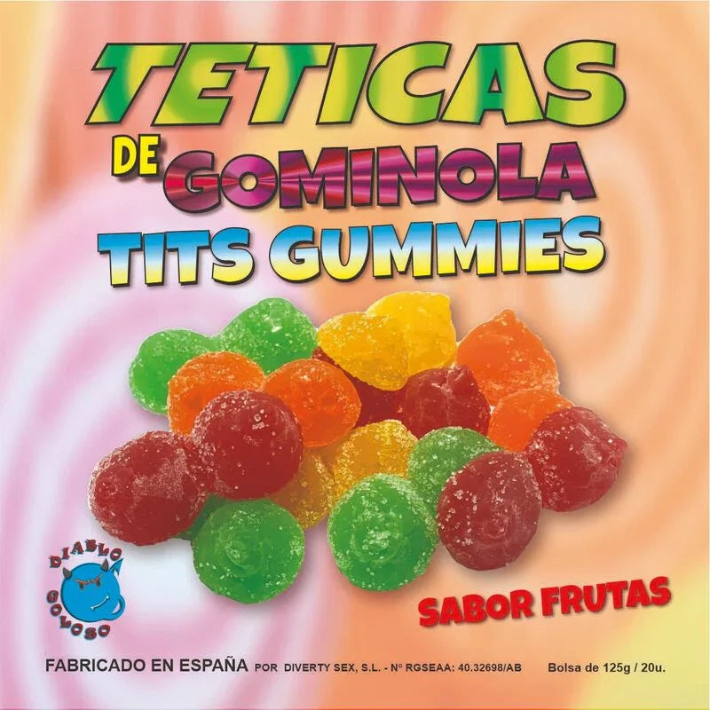 DIABLO GOLOSO - TETICAS DE GOMINOLA SURTIDAS AZUCAR - Nuvica