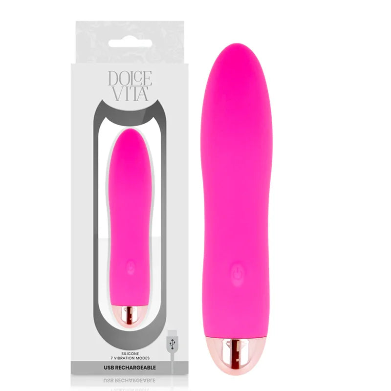 DOLCE VITA - VIBRADOR RECARGABLE FOUR ROSA 7 VELOCIDADES - Nuvica