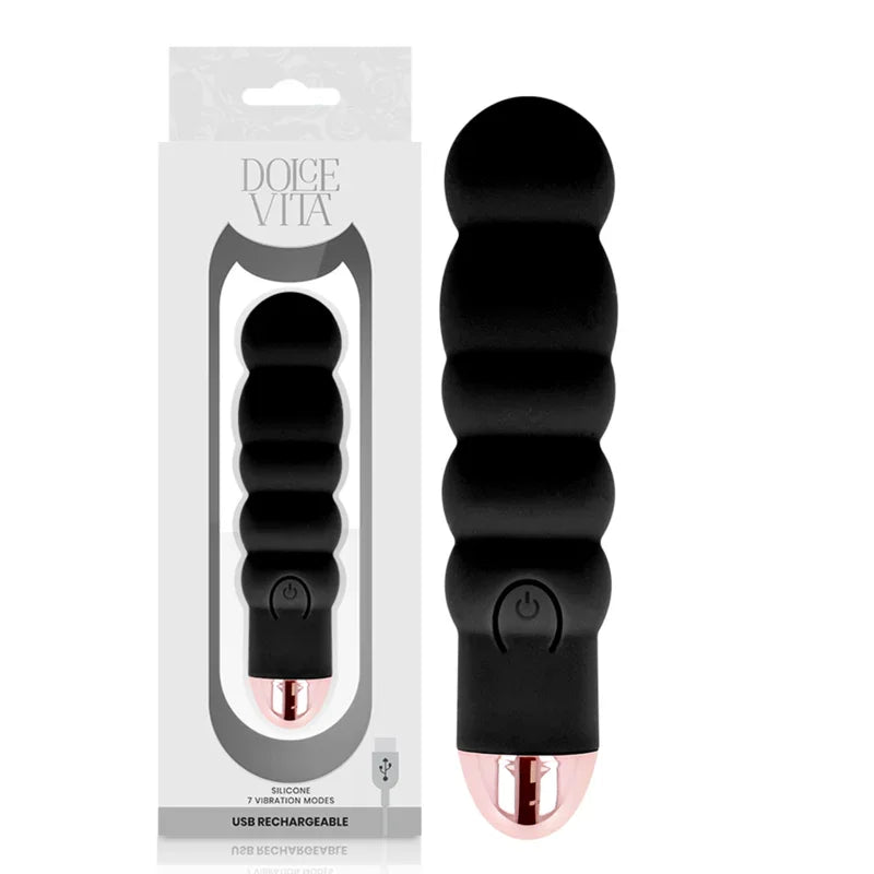 DOLCE VITA - VIBRADOR RECARGABLE SIX NEGRO 7 VELOCIDADES - Nuvica
