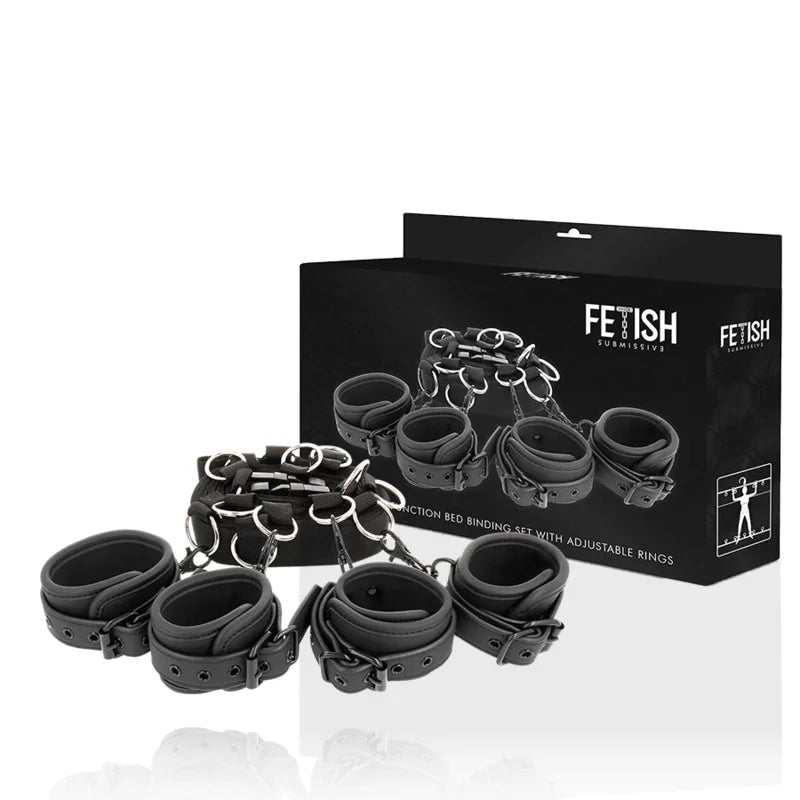 FETISH SUBMISSIVE - SET ATADURAS CAMA LUXURY CON FORRO DE NEOPRENO - Nuvica