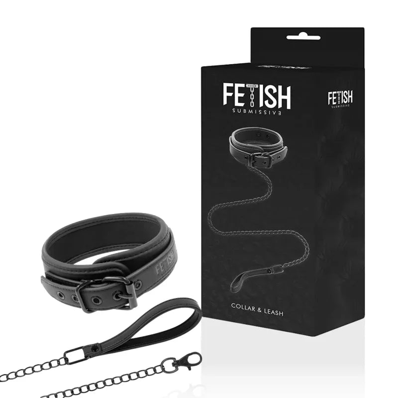 FETISH SUBMISSIVE - COLLAR CON CADENA CON FORRO DE NEOPRENO - Nuvica