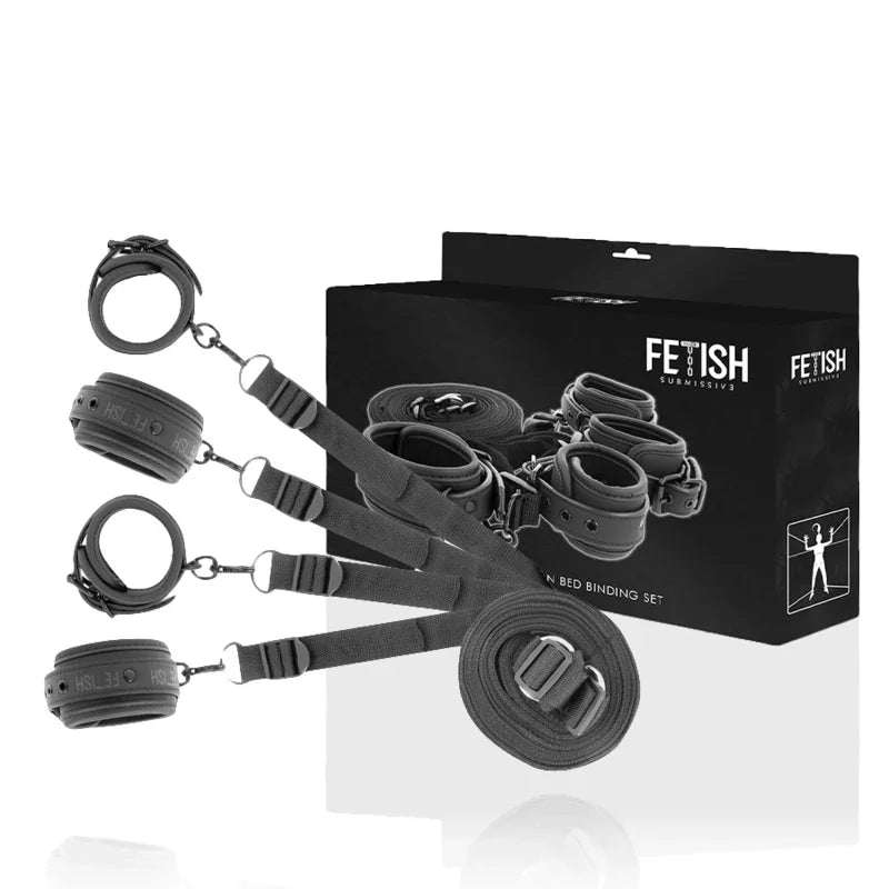 FETISH SUBMISSIVE - SET DE ESPOSAS Y ATADURAS CON FORRO DE NEOPRENO - Nuvica