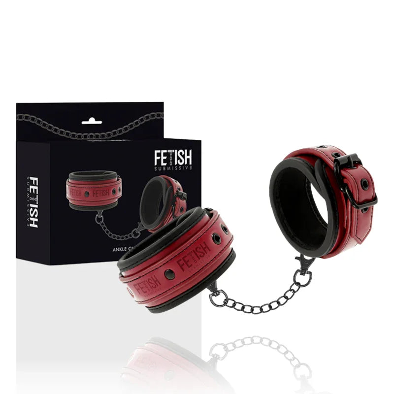 FETISH SUBMISSIVE DARK ROOM - ESPOSAS TOBILLOS CUERO VEGANO CON FORRO DE NEOPRENO - Nuvica