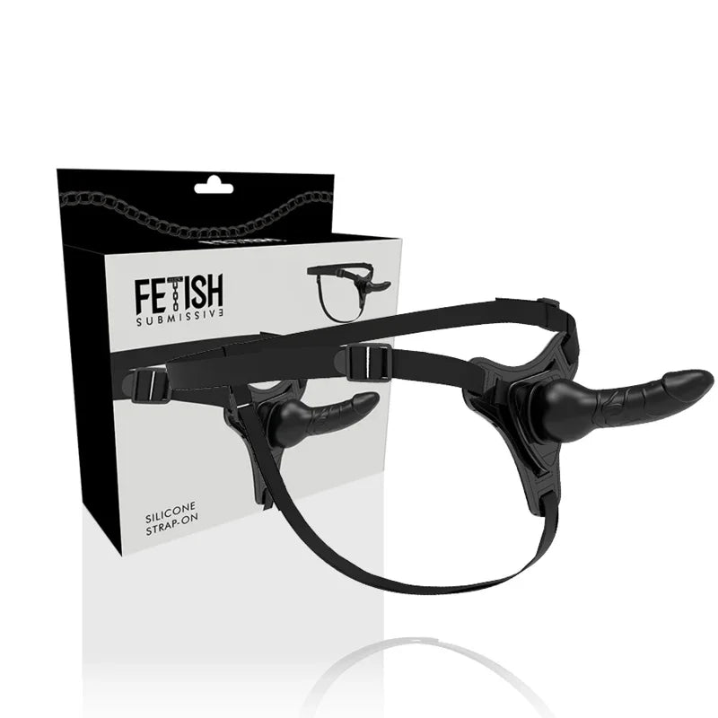 FETISH SUBMISSIVE HARNESS - SILICONA NEGRO REALISTIC 16 CM - Nuvica