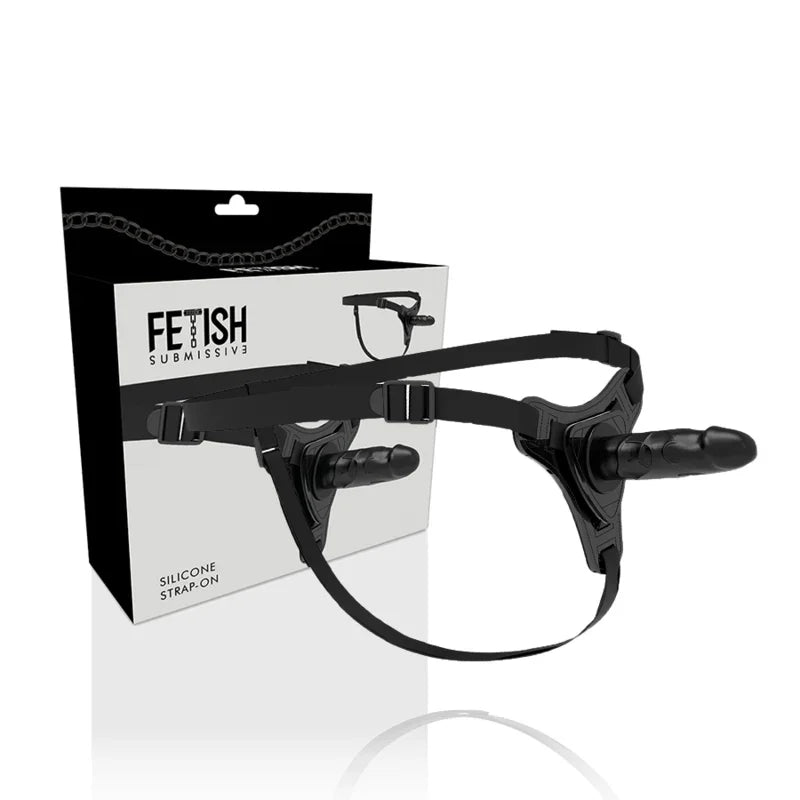 FETISH SUBMISSIVE HARNESS - SILICONA NEGRO REALISTIC 15 CM - Nuvica