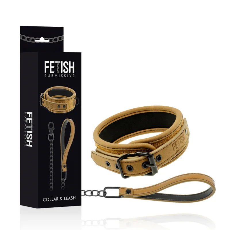 FETISH SUBMISSIVE ORIGEN - COLLAR CON CADENA CON FORRO DE NEOPRENO - Nuvica