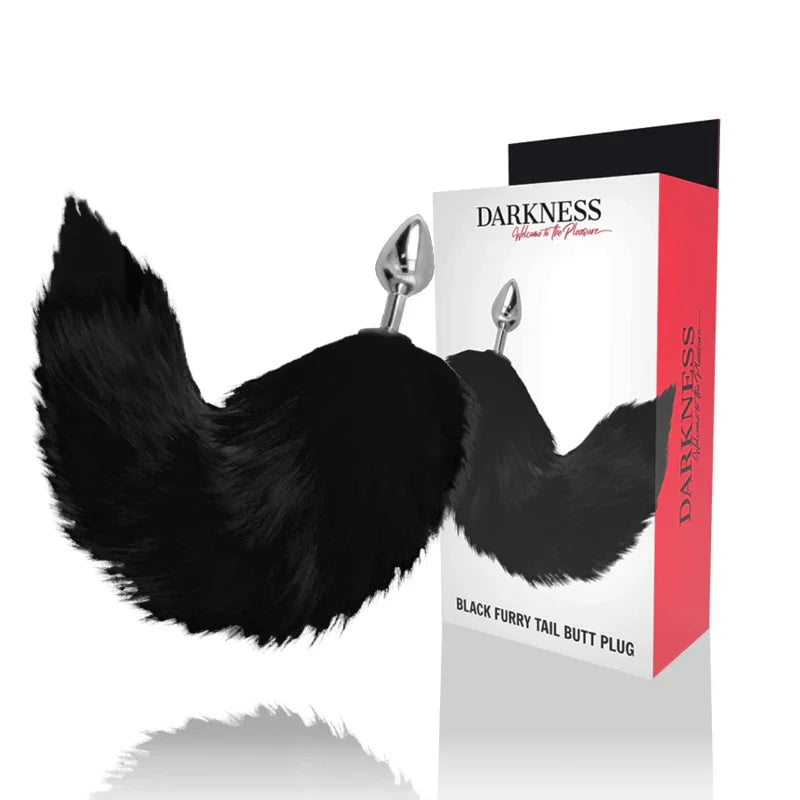 DARKNESS - PLUG ANAL SILVER 8 CM CON COLA NEGRO - Nuvica