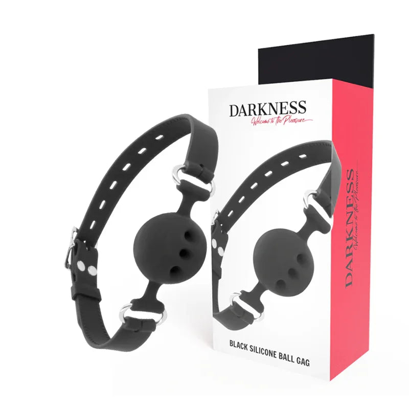 DARKNESS - MORDAZA TRANSPIRABLE SILICONA NEGRO - Nuvica
