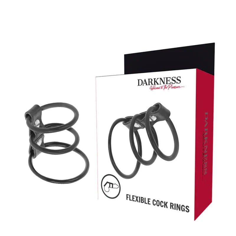 DARKNESS - SET DE 3 ANILLAS PENE FLEXIBLE - Nuvica