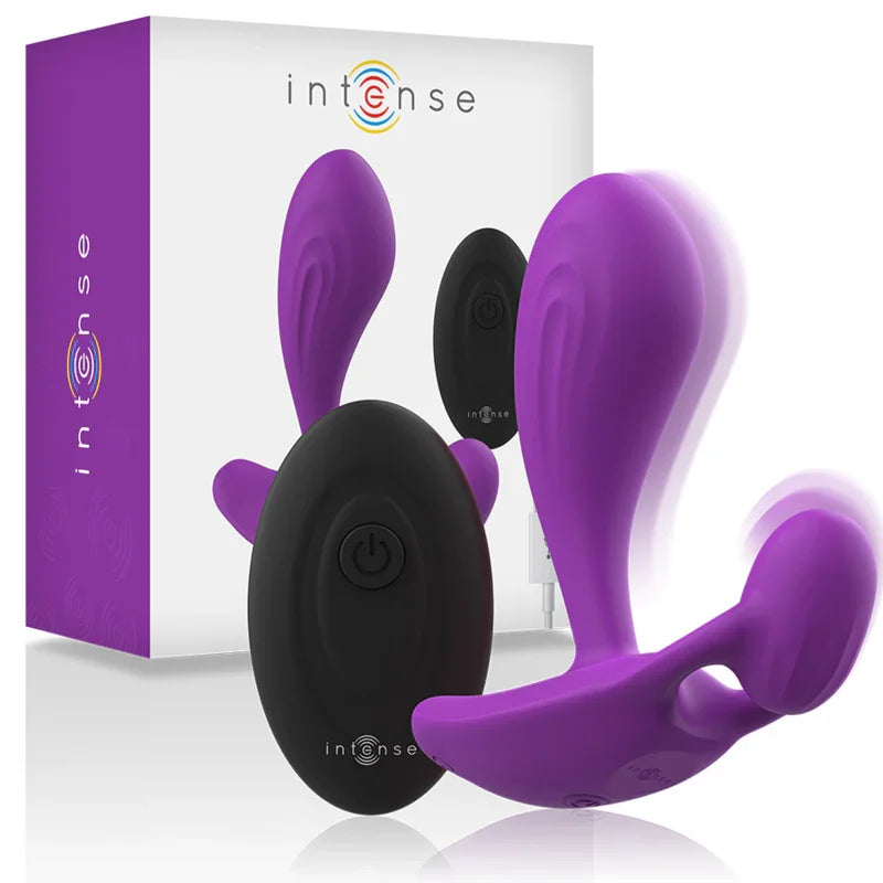 INTENSE - SHELLY DUO ANAL-PERINEO , VAGINAL-CLITORIS REMOTO MORADO - Nuvica