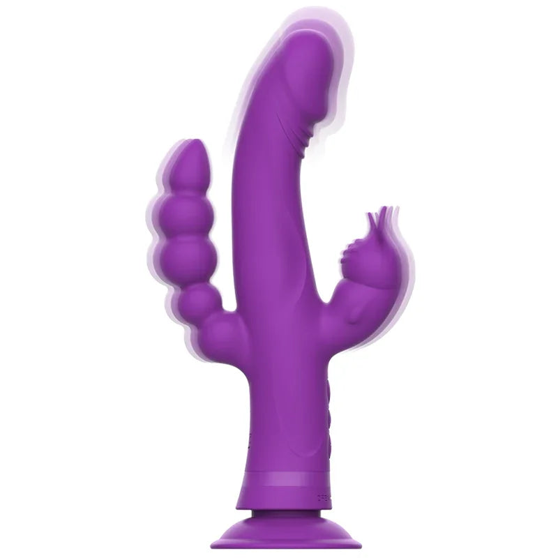 INTENSE - CASANOVA VIBRADOR RABBIT SILICONA TRIPLE MOTOR MORADO - Nuvica