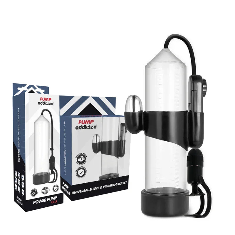 PUMP ADDICTED - BOMBA ERECCIÓN RX5 TRANSPARENTE CON VIBRADOR - Nuvica