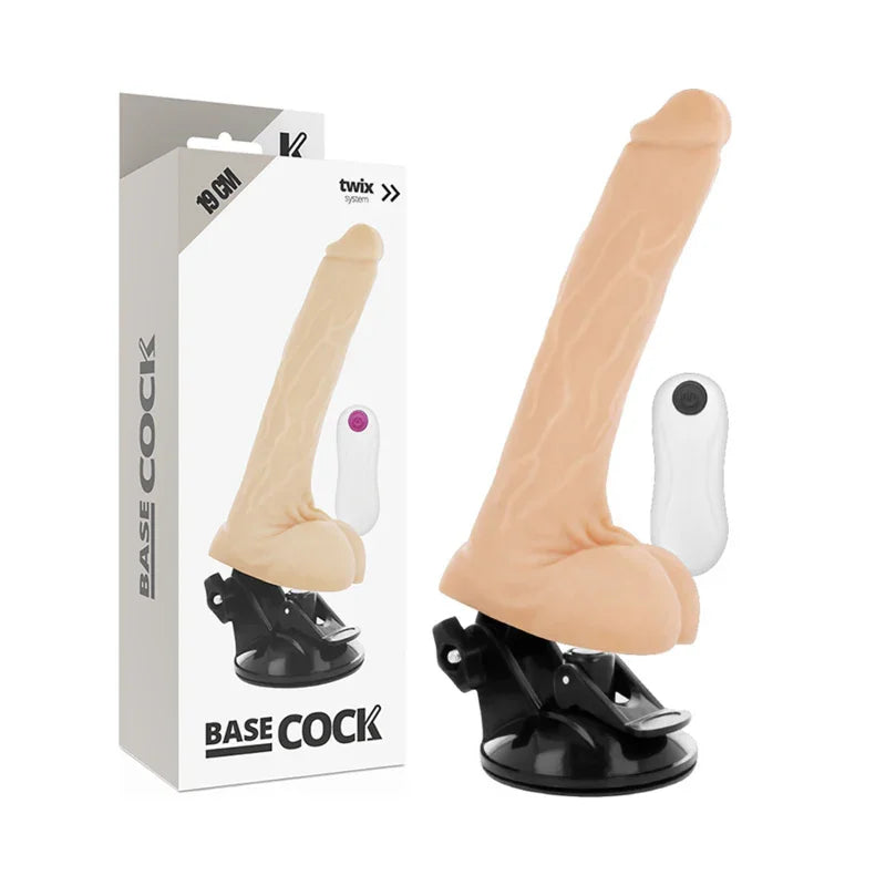 BASECOCK - VIBRADOR REALÍSTICO CONTROL REMOTO NATURAL 19 CM -O- 4 CM - Nuvica