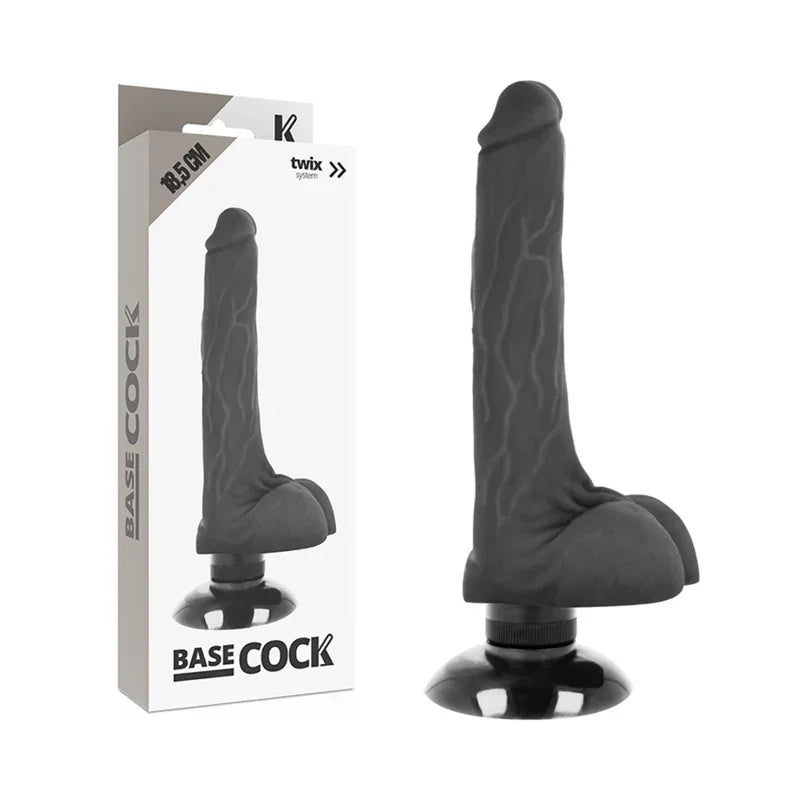 BASECOCK - VIBRADOR REALÍSTICO 2-1 NATURAL 18.5 CM -O- 4 CM - Nuvica