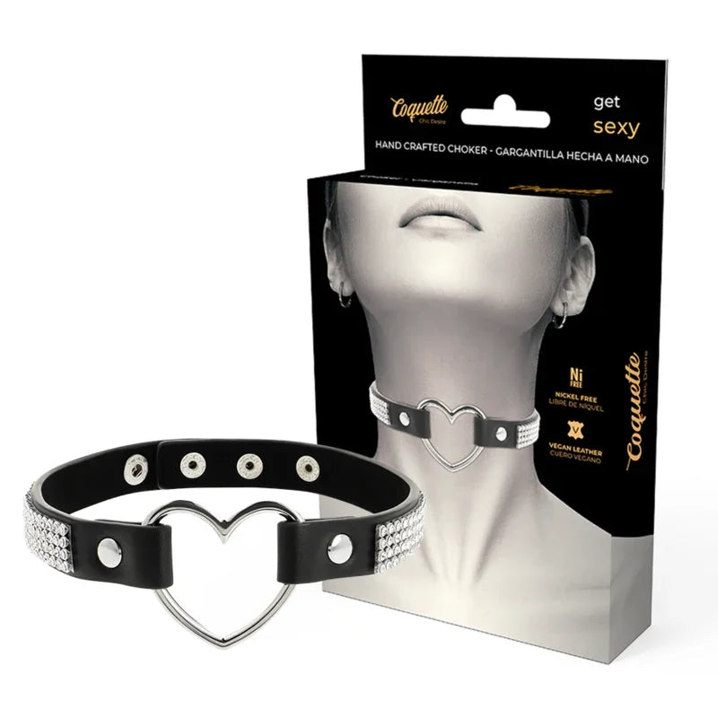 COQUETTE CHIC DESIRE - CHOKER CUERO VEGANO CORAZON - Nuvica