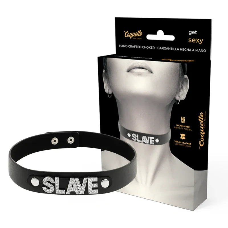 COQUETTE CHIC DESIRE - CHOKER CUERO VEGANO SLAVE - Nuvica