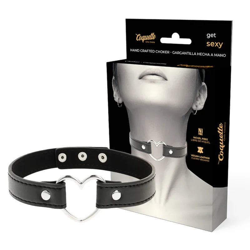 COQUETTE CHIC DESIRE - COLLAR CUERO VEGANO ACCESORIO WOMAN CORAZÓN - Nuvica