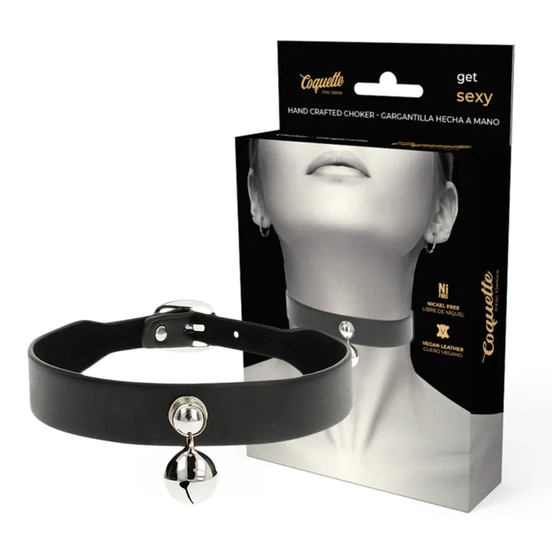 COQUETTE CHIC DESIRE - COLLAR CUERO VEGANO ACCESORIO WOMAN CASCABEL - Nuvica