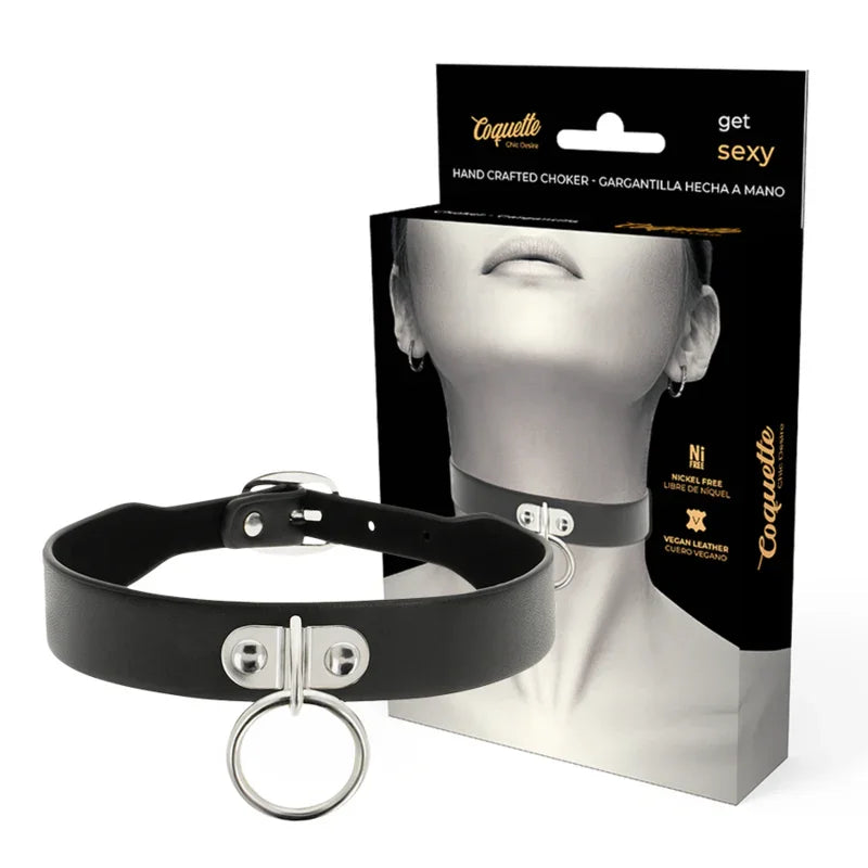 COQUETTE CHIC DESIRE - COLLAR CUERO VEGANO ACCESORIO WOMAN FETISH - Nuvica