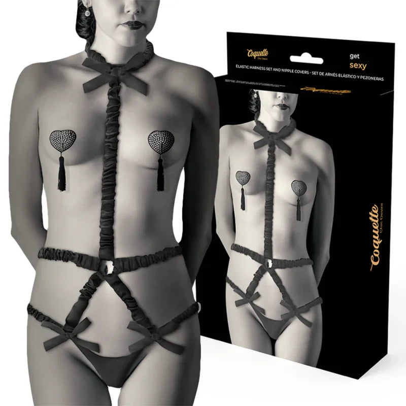 COQUETTE CHIC DESIRE - LINGERIE SET CON PEZONERAS DELUXE - Nuvica