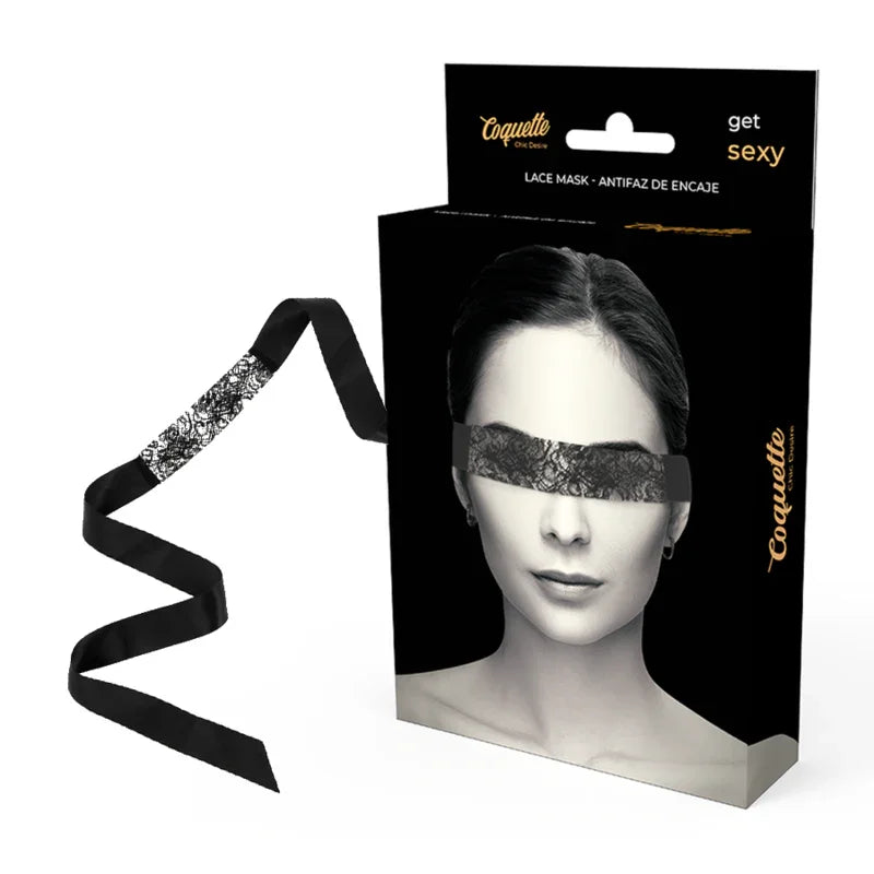 COQUETTE CHIC DESIRE - ANTIFAZ ENCAJE NEGRO CINTA - Nuvica