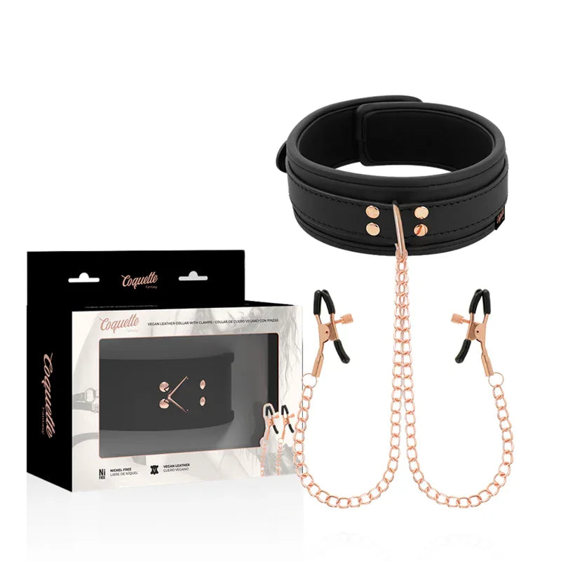 COQUETTE CHIC DESIRE - FANTASY COLLAR CON PINZAS PEZONES CON FORRO DE NEOPRENO - Nuvica