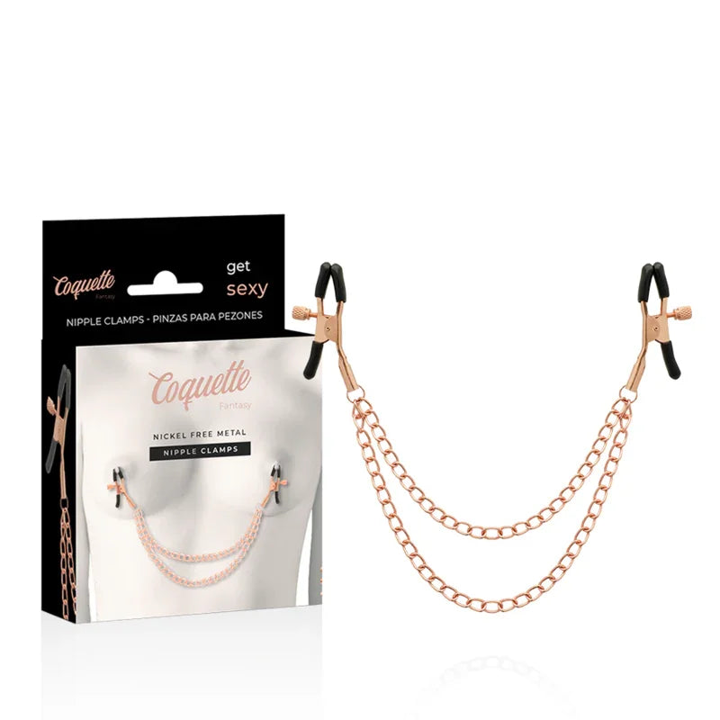 COQUETTE CHIC DESIRE - FANTASY PINZAS METALICAS PEZONES CON CADENA - Nuvica