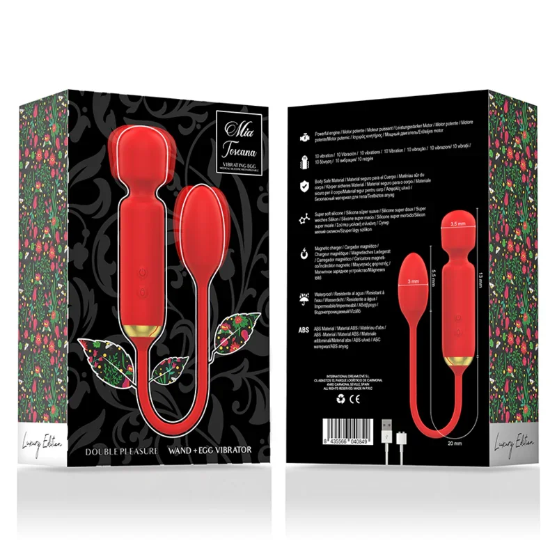 MIA - TOSCANA DOUBLE PLEASURE WAND + HUEVO VIBRADOR - Nuvica