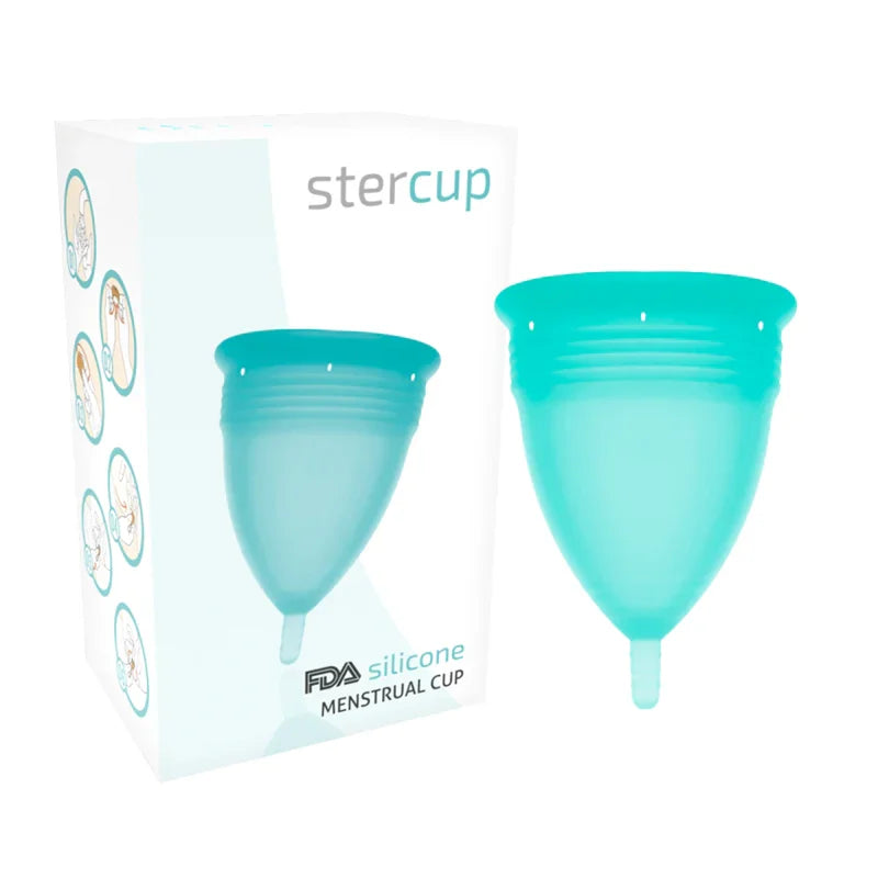 STERCUP - COPA MENSTRUAL FDA SILICONA AQUAMARINA - TALLA L - Nuvica