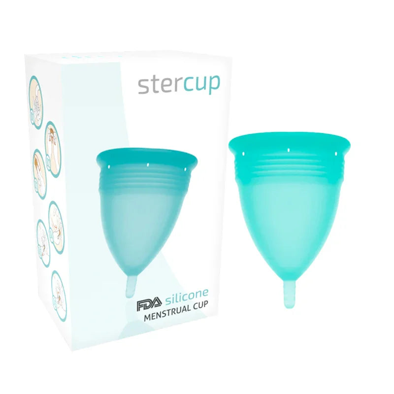 STERCUP - COPA MENSTRUAL FDA SILICONA AQUAMARINA - TALLA S - Nuvica