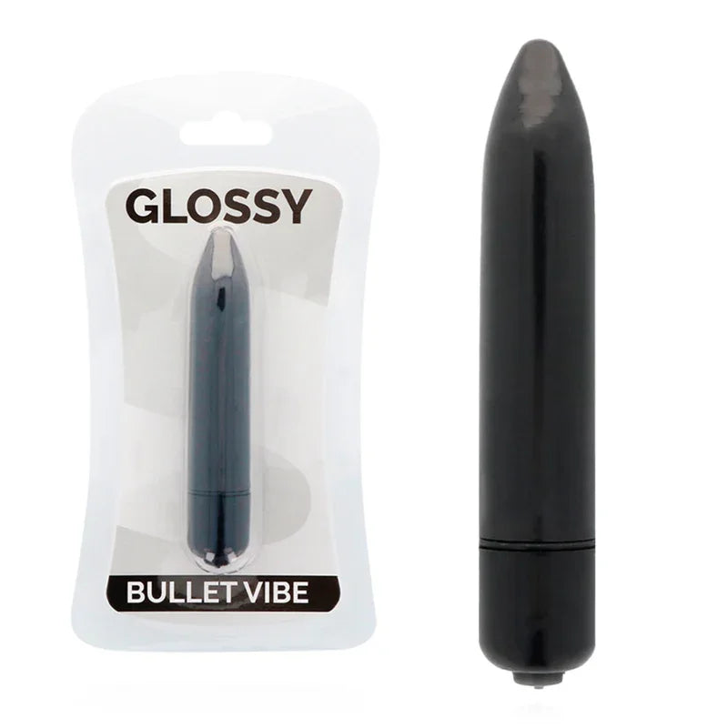 GLOSSY - THIN VIBRADOR NEGRO - Nuvica