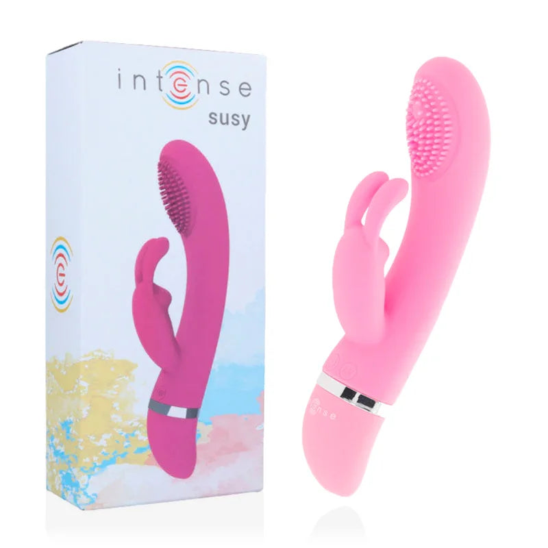 INTENSE - SUSY VIBRADOR OSCILANTE SILICON RABBIT ROSA - Nuvica