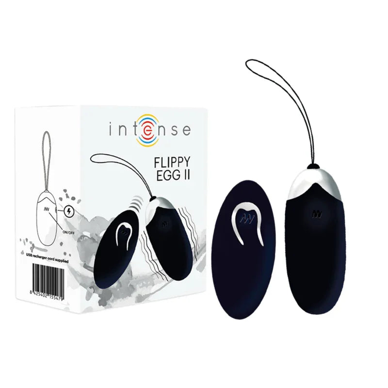 INTENSE - FLIPPY II HUEVO RECARGABLE REMOTO NEGRO - Nuvica
