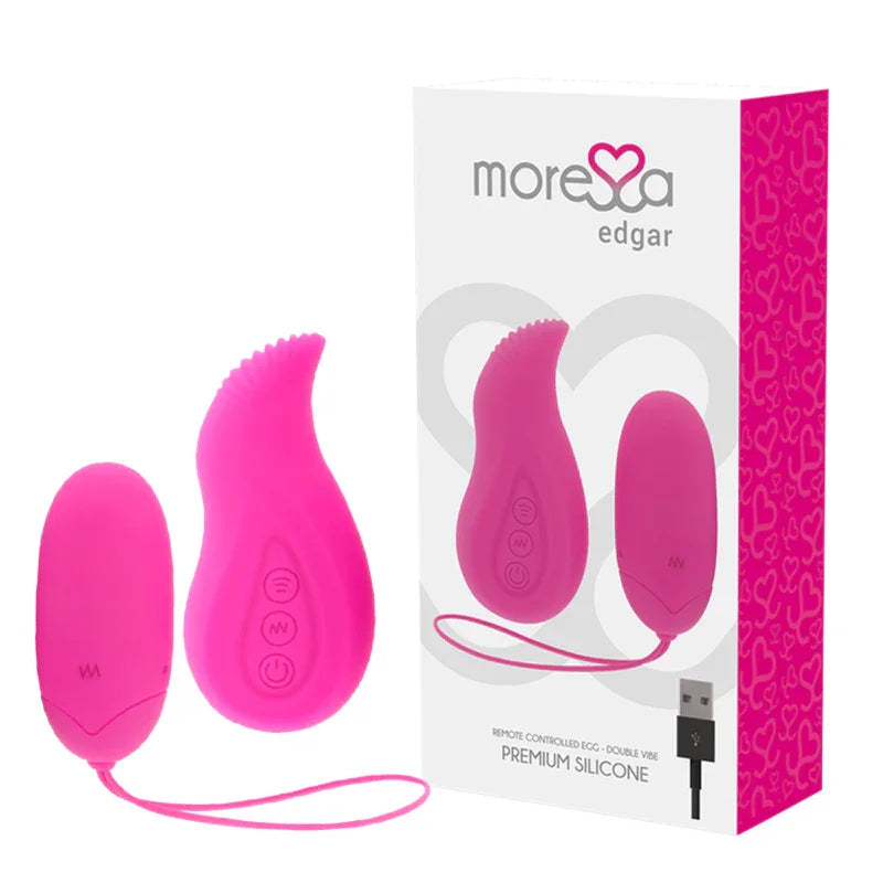 MORESSA - EDGAR SET DUO HUEVO REMOTO Y MANDO CON VIBRACIÓN INCORPORADA PREMIUM SILICONE CONTROL REMOTO - Nuvica